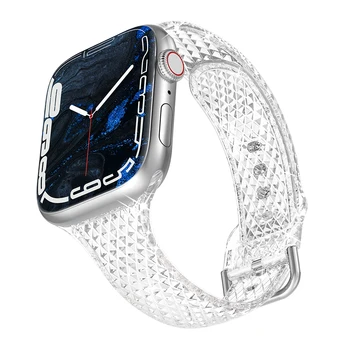 Совместим с ремешками Apple Watch 38 мм-49 мм, блестящим силиконовым Мягким Тонким спортивным ремешком, Совместимым с iWatch Ultra Series 87654321 SE