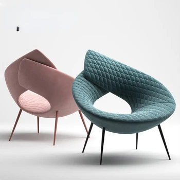 Современный минималистичный Дизайнерский круглый стул для гостиной на вилле в отеле, одноместный диван специальной формы из стеклопластика, кресло для отдыха