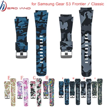 Спортивный мягкий силиконовый ремешок для Samsung Gear S3 Frontier Classic, Сменный ремешок для часов, Смарт-браслет с рисунком