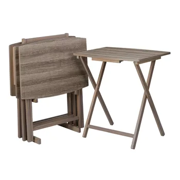 Столешницы 5 шт., набор столов с подносом размера XL, маленький столик в деревенском сером стиле, журнальный столик, приставной столик