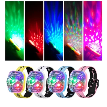 Цветные часы с лазерным лучом Magic Ball DJ Atmosphere Light Stage Effect Light USB Перезаряжаемая RGB вспышка Автомобильная присоска