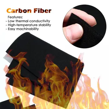 Черный 300 * 200 мм Прочный Высокотемпературный защитный лист, Защитная горелка, Сварочное Защитное одеяло, Графитовый войлок