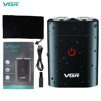 Электробритва VGR для мужчин, Портативная водонепроницаемая бритва с плавающей головкой, USB-перезаряжаемый станок для бритья V-311