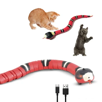 Электронная автоматическая индукция интерактивные игрушки для кошек электронные змея дразнит играть котенок кошка игрушки USB аккумуляторная Pet игрушки подарок