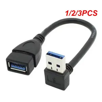 1/2/3ШТ Удлинительный кабель USB 3.0 от мужчины к женщине Под прямым углом 90 градусов USB-адаптер ВВЕРХ/вниз/влево/Вправо Cabo USB 0,2 М