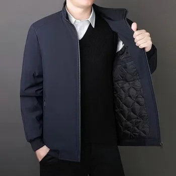 2023 Новая Осенне-Зимняя Свободная Повседневная короткая куртка Большого размера, Мужская деловая куртка для папы среднего возраста, Утолщенное теплое модное пальто