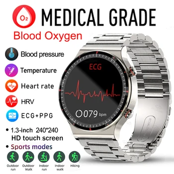 2023 Новые Медицинские Умные Часы для мониторинга здоровья ECG + PPG Смарт-Часы Для Мужчин И Женщин, Частота сердечных сокращений, Кислород в крови, Спортивные часы для Фитнеса