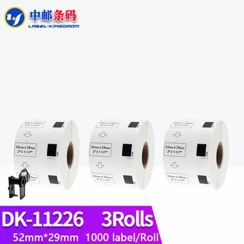 3 Рулона Совместимых этикеток DK-11226 52*29 мм 1000 шт. для термопринтера Brother QL-700/800/810/820/1100/1110 DK-1226