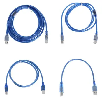 594A Высокоскоростной Прозрачный Синий USB 2,0 Кабель для принтера Тип A Штекер к Типу B штекер Dua