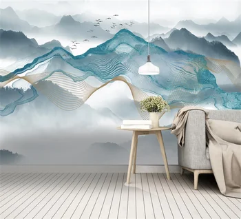 Beibehang на заказ новая декоративная живопись Тушью и водным пейзажем, новый китайский стиль, фоновая стена, абстрактное фото, 3d обои