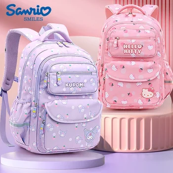 Sanrio Мультяшный Школьный рюкзак Hello Kitty Для девочек, Сумка для девочек начальной школы От 1 до 6 классов, Облегчающая Нагрузку На Позвоночник, Детская сумка
