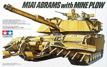 Tamiya 35158 Комплект масштабной модели 1/35 Основного боевого танка США M1A1 Abrams с Шахтным плугом