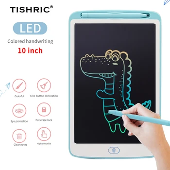 TISHRIC 10-дюймовый планшет для рисования, Графический планшет цвета радуги с замком, электронные игрушки, Детский планшет для рисования