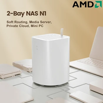 Topton 2-Bay NAS N1 PRO AMD Ryzen 5 5500U 300U Подключенный к сети Сервер хранения данных Частный Облачный Брандмауэр Программный маршрутизатор Мини-ПК