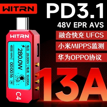 WITRN C4 C4L 48 В USB Тестер Voltag Измеритель тока PD3.1 PPS Trick EPR Емкость Активации Старения Быстрая зарядка Протокол Детектор