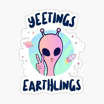Yetingings Earthlings - Забавная наклейка с инопланетянином для декора ноутбука, спальни, автомобиля, Милого мультяшного Искусства, Модного общественного чемодана