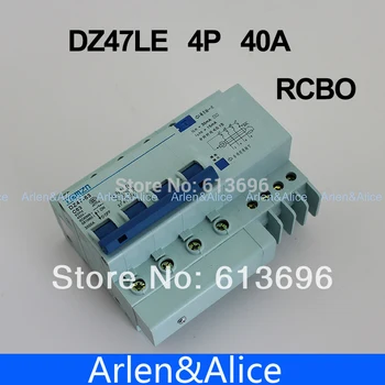 Автоматический выключатель 4P 40A DZ47LE 400V ~ остаточного тока MCB с защитой от перегрузки по току и утечки RCBO