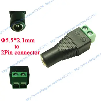 бесплатная доставка, 100 шт, штепсельная вилка постоянного тока 5,5x2,1 мм, разъем для подключения светодиодной ленты CCTV connectore