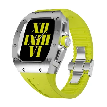 Для Apple Watch Комплект роскошных модификаций из титанового сплава Защитный модифицированный корпус 44 мм 45 мм Watch SE 5 6 7 8 Series