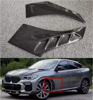 Для BMW G06 X6 2020 2021 2022 2023, Переднее крыло из настоящего углеродного волокна, Вентиляционное отверстие Сбоку, Выпуск воздуха, Отделка Впускного канала, обвес