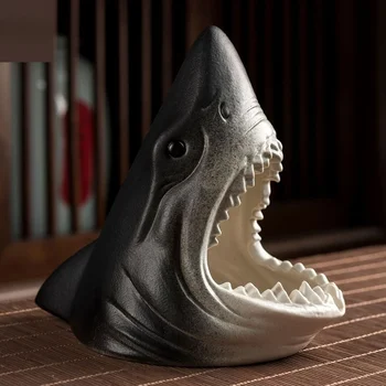 Домашняя керамическая пепельница в виде животного акулы, креативное украшение, аксессуары для курения, подарок для парня