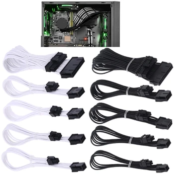 Женский-мужской Удлинитель блока питания CPU EPS с рукавами 18AWG, кабель для материнской платы ATX