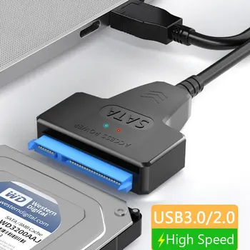 Кабель SATA-USB 3,0/2,0 Со скоростью до 6 Гбит/с для 2,5-дюймового внешнего жесткого диска SSD SSD SATA 3 22-Контактный адаптер USB 3,0-Sata III Шнур