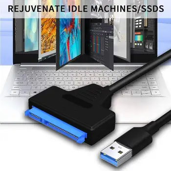 Кабель USB-SATAs, адаптер, линии конвертера, шнур для подключения SSD, провод с кабелем длиной 25 см, быстрая скорость передачи, простые в использовании аксессуары