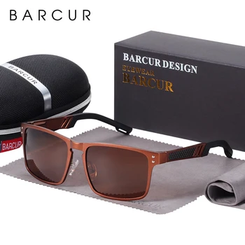 Квадратные солнцезащитные очки BARCUR из алюминия и магния, мужские поляризованные винтажные оттенки, женские солнцезащитные очки для мужчин, спортивные очки Oculos De Sol