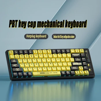 Механическая клавиатура L9 с 3 Режимами RGB, горячая вилка, 85 клавиш, Электрический Игровой Офисный компьютер, Беспроводная связь Bluetooth