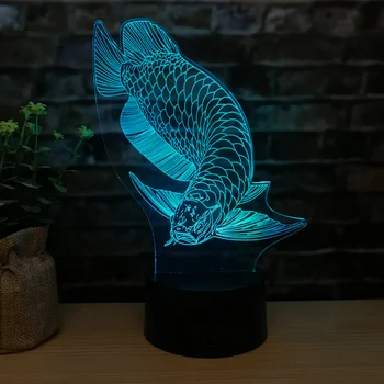 Ночная рыба, акриловый 3D ночник, 7 цветов, сенсорный пульт дистанционного управления, светодиодная иллюзионная лампа, креативные подарки, ночник для детей и женщин
