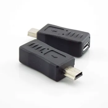 Портативный Разъем Micro USB для подключения к Mini USB-разъему, разъем адаптера, зарядное устройство, конвертер, Черный адаптер H1
