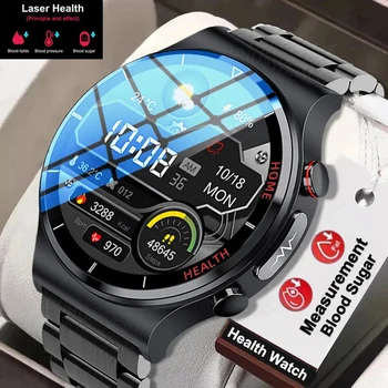 Смарт-часы ECG + PPG для мужчин Sangao Laser Health, часы для измерения сердечного ритма, температуры тела, фитнес-трекер, Умные часы для Huawei Xiaomi
