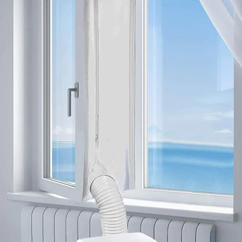 Уплотнитель окна воздушного Шлюза для Портативного кондиционера, 400-сантиметровая Гибкая Тканевая Уплотнительная пластина, Уплотнитель окна с застежкой-молнией и клеем Fast
